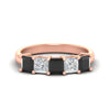 Load image into Gallery viewer, 2.50-ct-princess-black-diamond-five-stone-wedding-ring-in-rose-gold-fdwb8008prblacksleep-2.50ct-nl-rg.jpg
