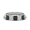 Load image into Gallery viewer, 2.50-ct-princess-black-diamond-five-stone-wedding-ring-in-white-gold-fdwb8008prblacksleep-2.50ct-nl-wg.jpg