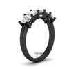 Load image into Gallery viewer, 2.50-ct-princess-diamond-five-stone-wedding-ring-in-black-gold-fdwb8008prangle2-2.50ct-nl-bg-hw.jpg