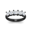 Load image into Gallery viewer, 2.50-ct-princess-diamond-five-stone-wedding-ring-in-black-gold-fdwb8008prangle5-2.50ct-nl-bg.jpg