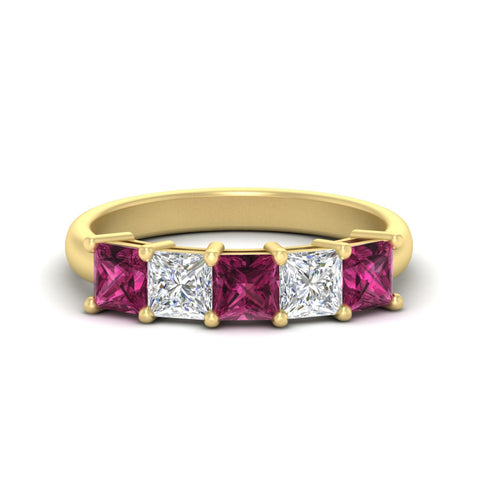 2.50-ct-princess-pink-sapphire-five-stone-wedding-ring-in-yellow-gold-fdwb8008prgsadrpisleep-2.50ct-nl-yg.jpg