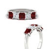 Load image into Gallery viewer, 2.50-ct-princess-ruby-five-stone-wedding-ring-in-white-gold-fdwb8008prgrudrangle3-2.50ct-nl-wg.jpg