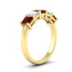 Load image into Gallery viewer, 2.50-ct-princess-ruby-five-stone-wedding-ring-in-yellow-gold-fdwb8008prgrudrangle2-2.50ct-nl-yg.jpg