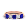 Load image into Gallery viewer, 2.50-ct-princess-sapphire-five-stone-wedding-ring-in-rose-gold-fdwb8008prgsablsleep-2.50ct-nl-rg.jpg