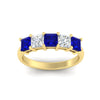 Load image into Gallery viewer, 2.50-ct-princess-sapphire-five-stone-wedding-ring-in-yellow-gold-fdwb8008prgsablangle5-2.50ct-nl-yg.jpg