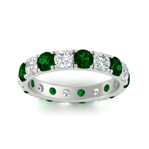 2.50-ct.-diamond-and-emerald-double-prong-eternity-wedding-band-in-white-gold-FDEWB8371GEMGRANGLE5-2.50CT-NL-WG