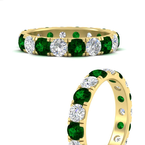 2.50-ct.-diamond-and-emerald-double-prong-eternity-wedding-band-in-yellow-gold-FDEWB8371GEMGRANGLE3-2.50CT-NL-YG
