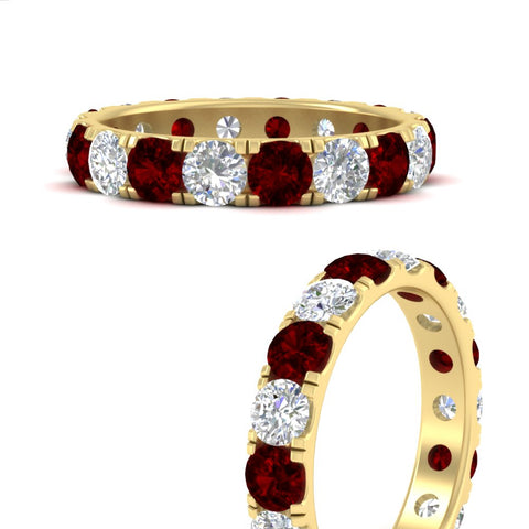 2.50-ct.-diamond-and-ruby-double-prong-eternity-wedding-band-in-yellow-gold-FDEWB8371GRUDRANGLE3-2.50CT-NL-YG
