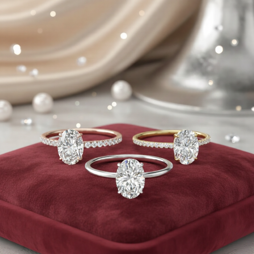 Best Settings for Hidden Halo Oval Engagement Rings