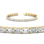 Load image into Gallery viewer, emerald-cut-horizontal-tennis-bracelet-in-white-gold-fdbrc10220emangle5-10-00ct-nl-yg
