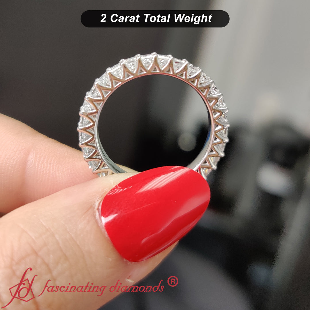 2Ct.PrincessCutLabDiamondClassicEternityWeddingBand-FD10247PR-2