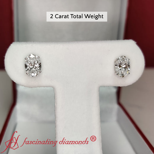 Stud Mens Earring Basket Oval Shaped