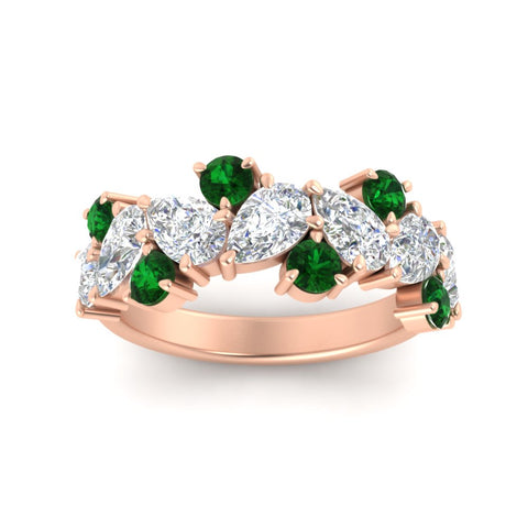 3-carat-alternative-pear-and-round-emerald-wedding-band-ring-in-rose-gold-FD9174BGEMGRANGLE5-3.00CT-NL-RG