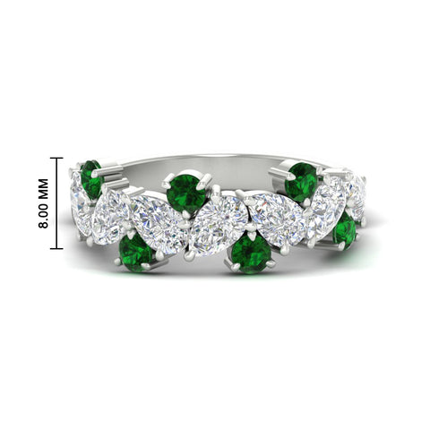3-carat-alternative-pear-and-round-emerald-wedding-band-ring-in-white-gold-FD9174BGEMGR-3.00CT-NL-WG-HW