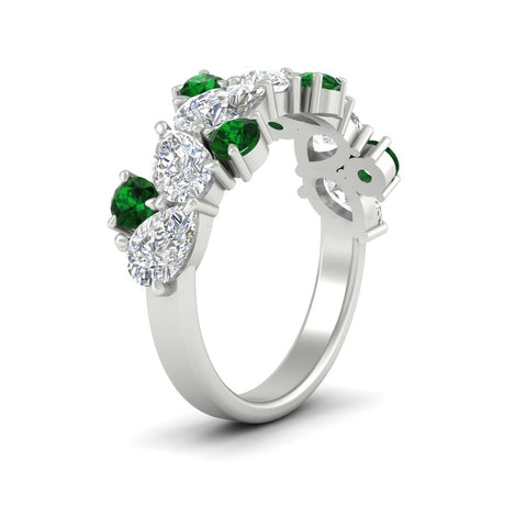 3-carat-alternative-pear-and-round-emerald-wedding-band-ring-in-white-gold-FD9174BGEMGRANGLE2-3.00CT-NL-WG