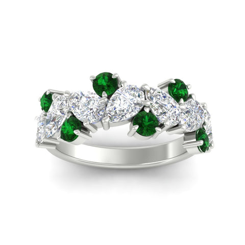 3-carat-alternative-pear-and-round-emerald-wedding-band-ring-in-white-gold-FD9174BGEMGRANGLE5-3.00CT-NL-WG