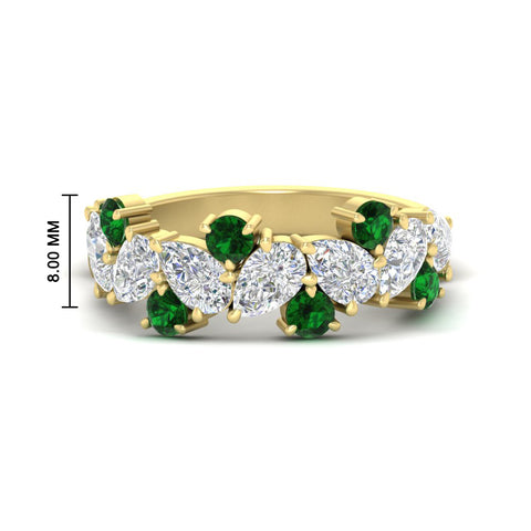 3-carat-alternative-pear-and-round-emerald-wedding-band-ring-in-yellow-gold-FD9174BGEMGR-3.00CT-NL-YG-HW