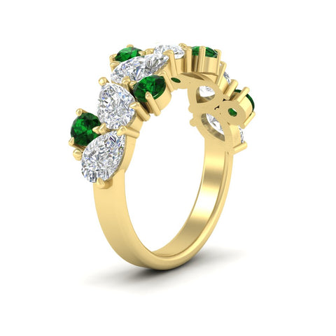 3-carat-alternative-pear-and-round-emerald-wedding-band-ring-in-yellow-gold-FD9174BGEMGRANGLE2-3.00CT-NL-YG