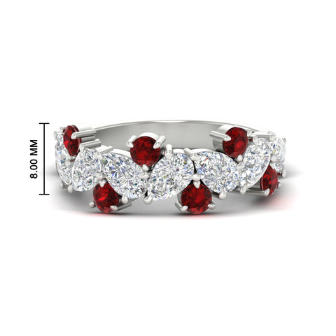 3-carat-alternative-pear-and-round-ruby-wedding-band-ring-in-white-gold-FD9174BGRUDR-3.00CT-NL-WG-HW