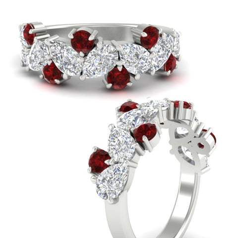 3-carat-alternative-pear-and-round-ruby-wedding-band-ring-in-white-gold-FD9174BGRUDRANGLE3-3.00CT-NL-WG