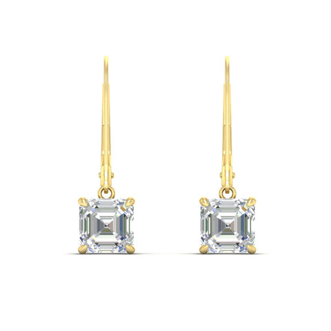 Asscher cut Leverback Drop Earrings