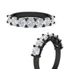 Load image into Gallery viewer, 3-carat-classic-cushion-cut-seven-stone-diamond-ring-in-black-gold-fdwb9497cuangle3-3.00ct-nl-bg?v=1773313652