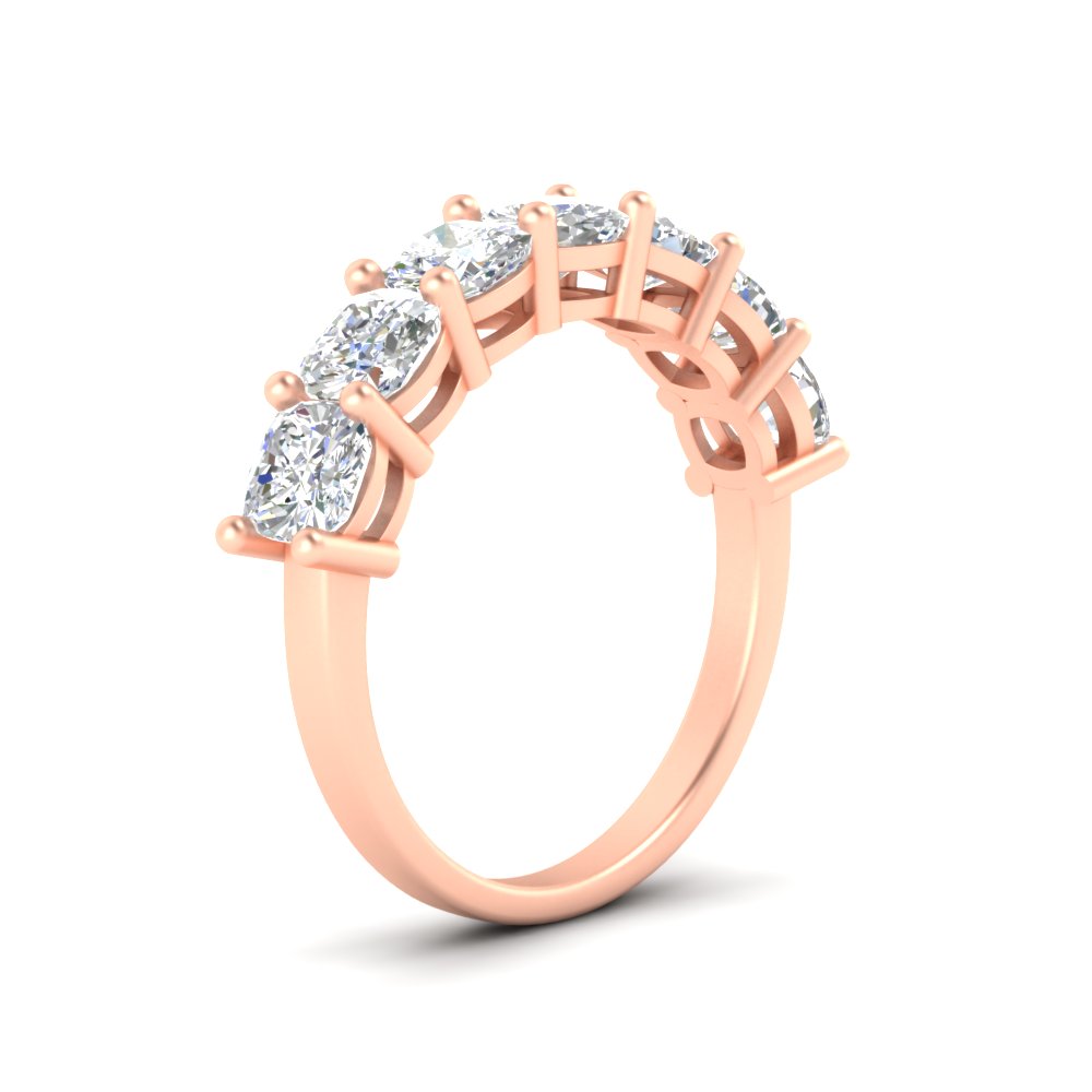 7 Stone Cushion Cut Wedding Band