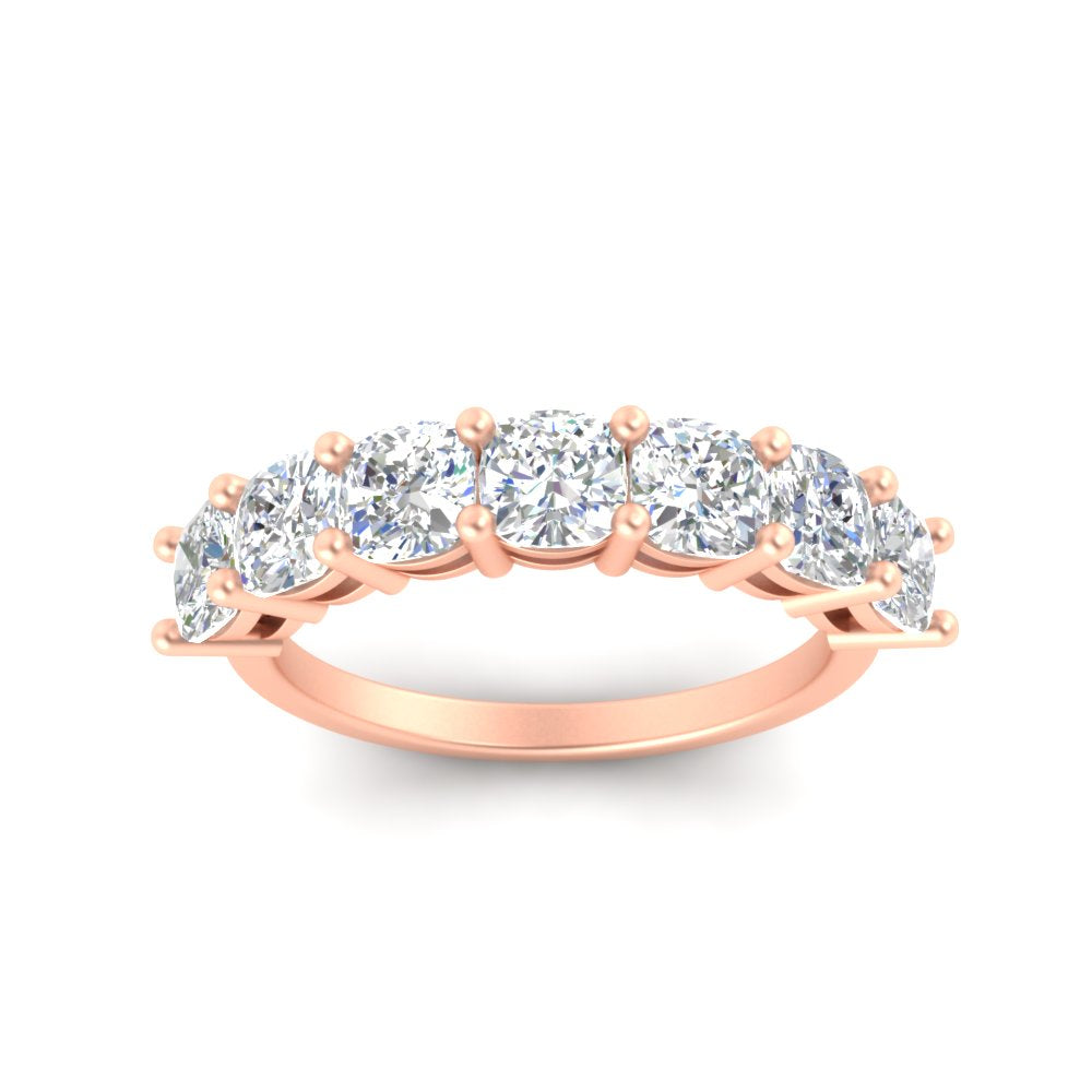 7 Stone Cushion Cut Wedding Band