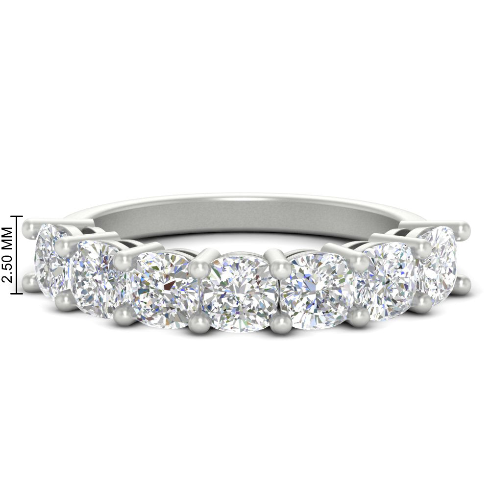 7 Stone Cushion Cut Wedding Band