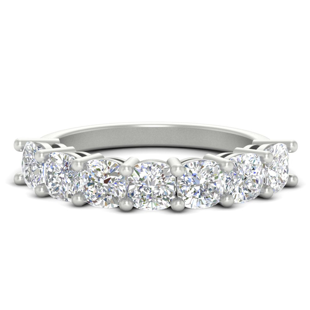7 Stone Cushion Cut Wedding Band