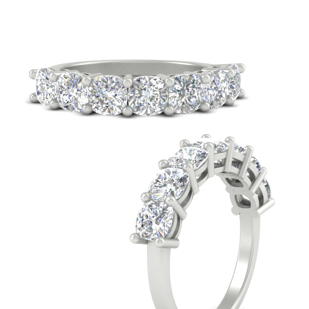 7 Stone Cushion Cut Wedding Band