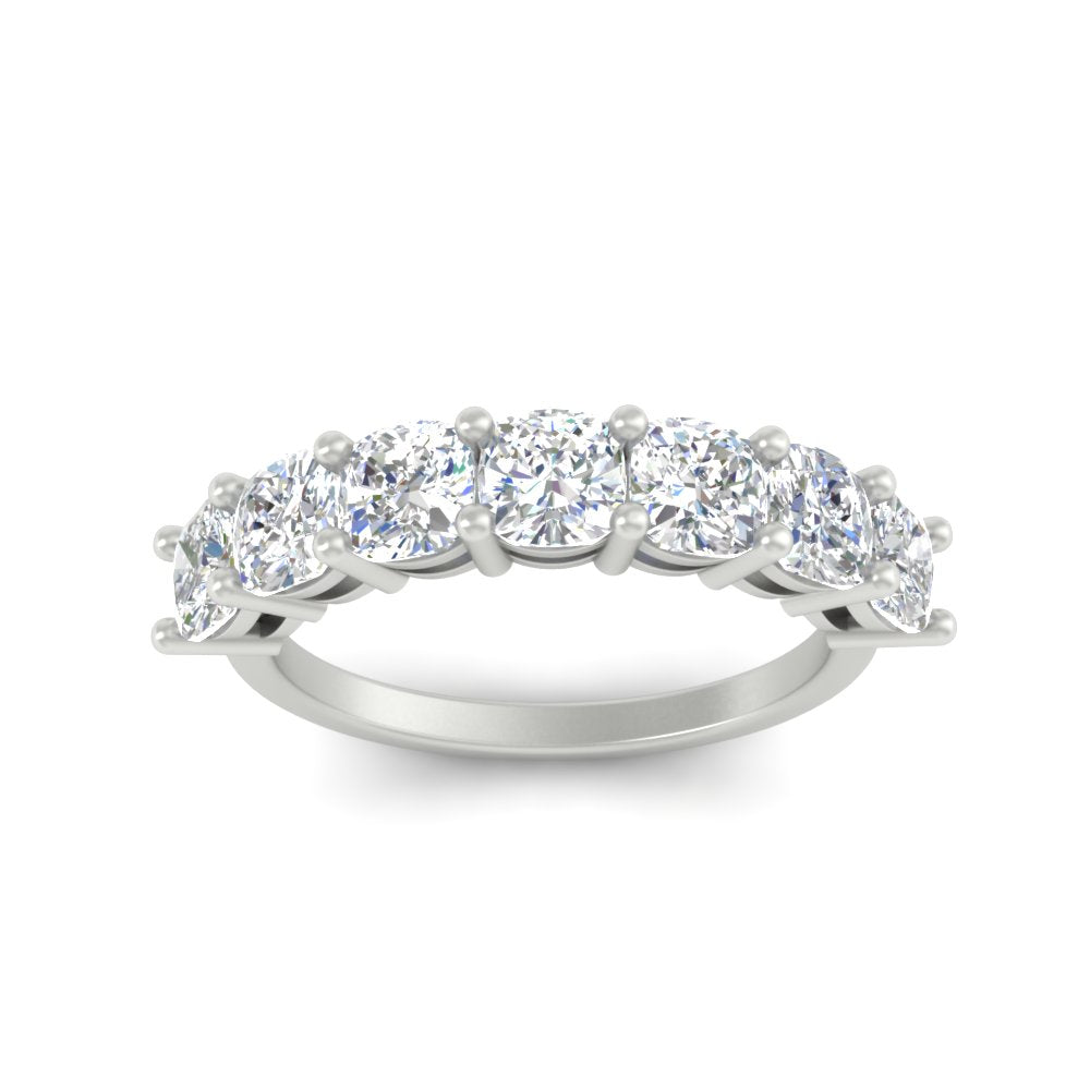 7 Stone Cushion Cut Wedding Band