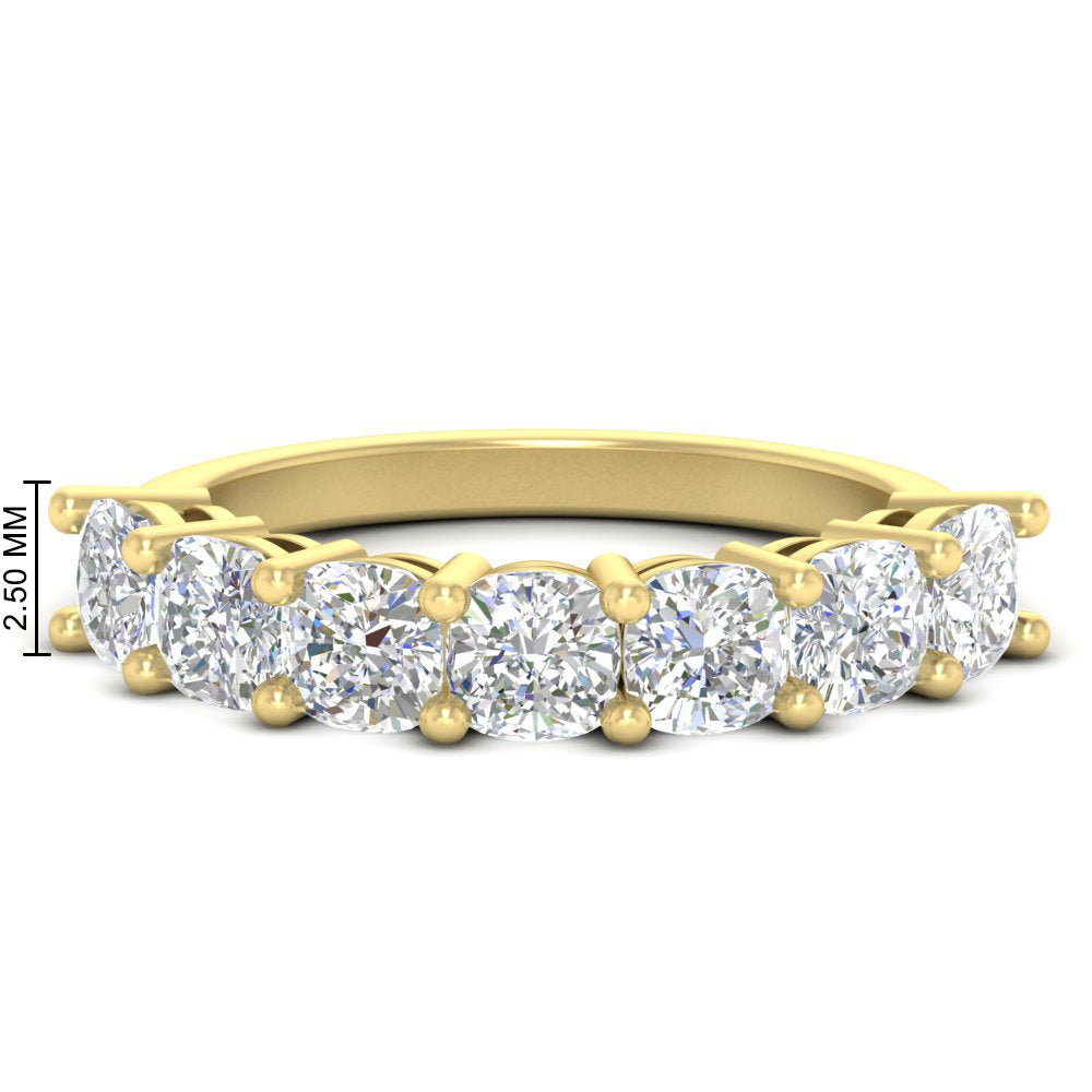 7 Stone Cushion Cut Wedding Band