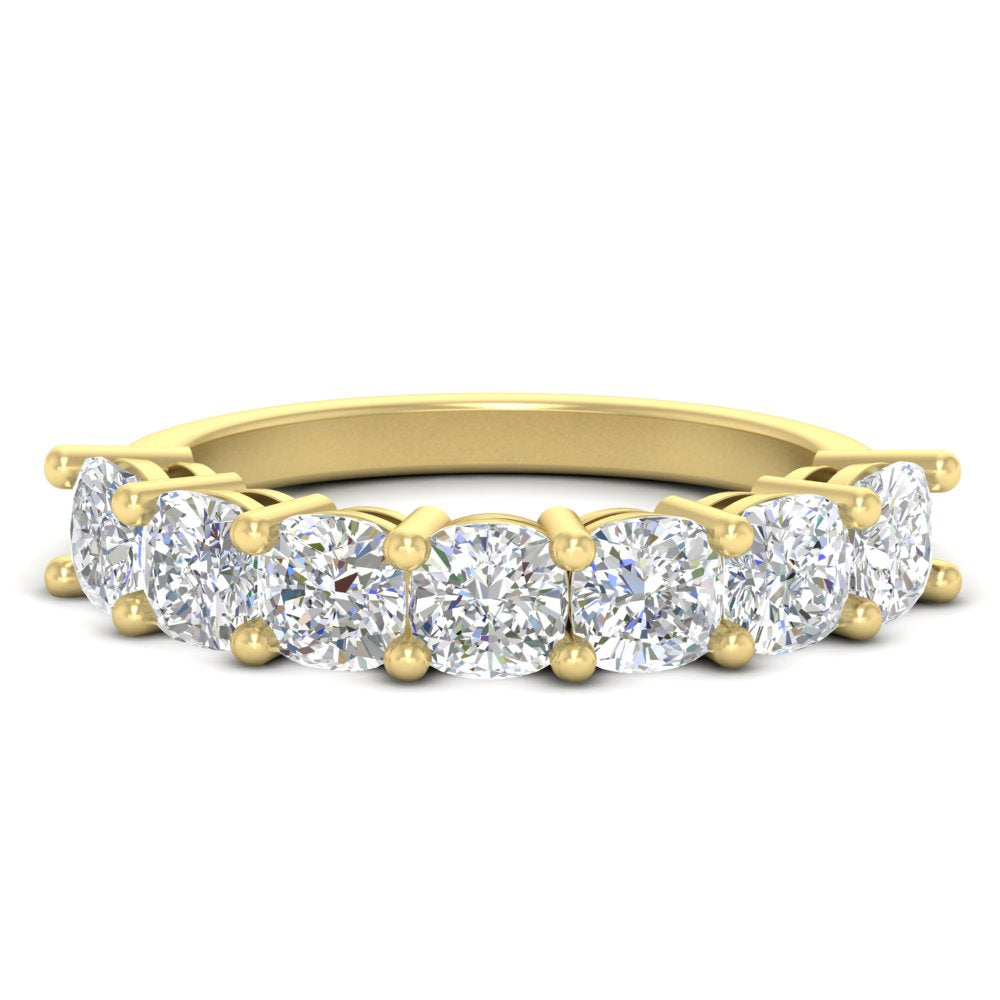 7 Stone Cushion Cut Wedding Band