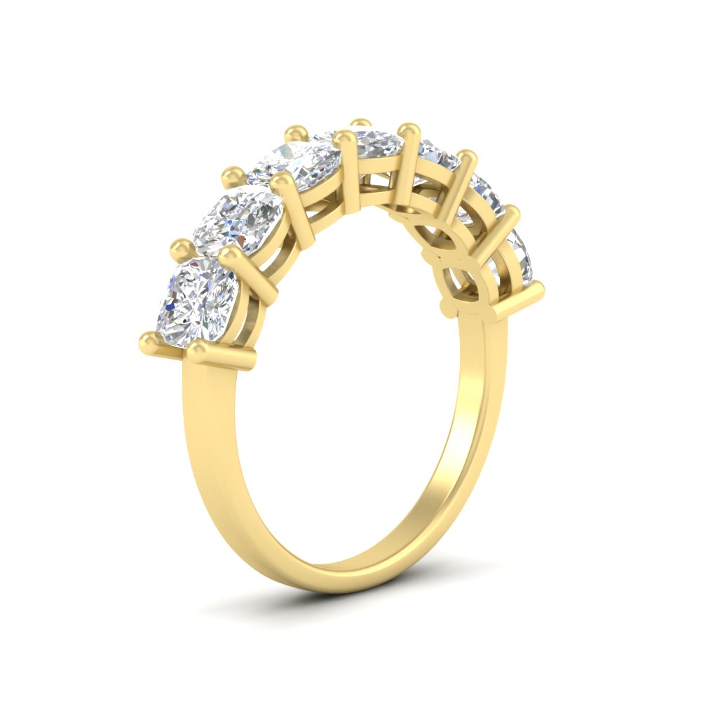 7 Stone Cushion Cut Wedding Band
