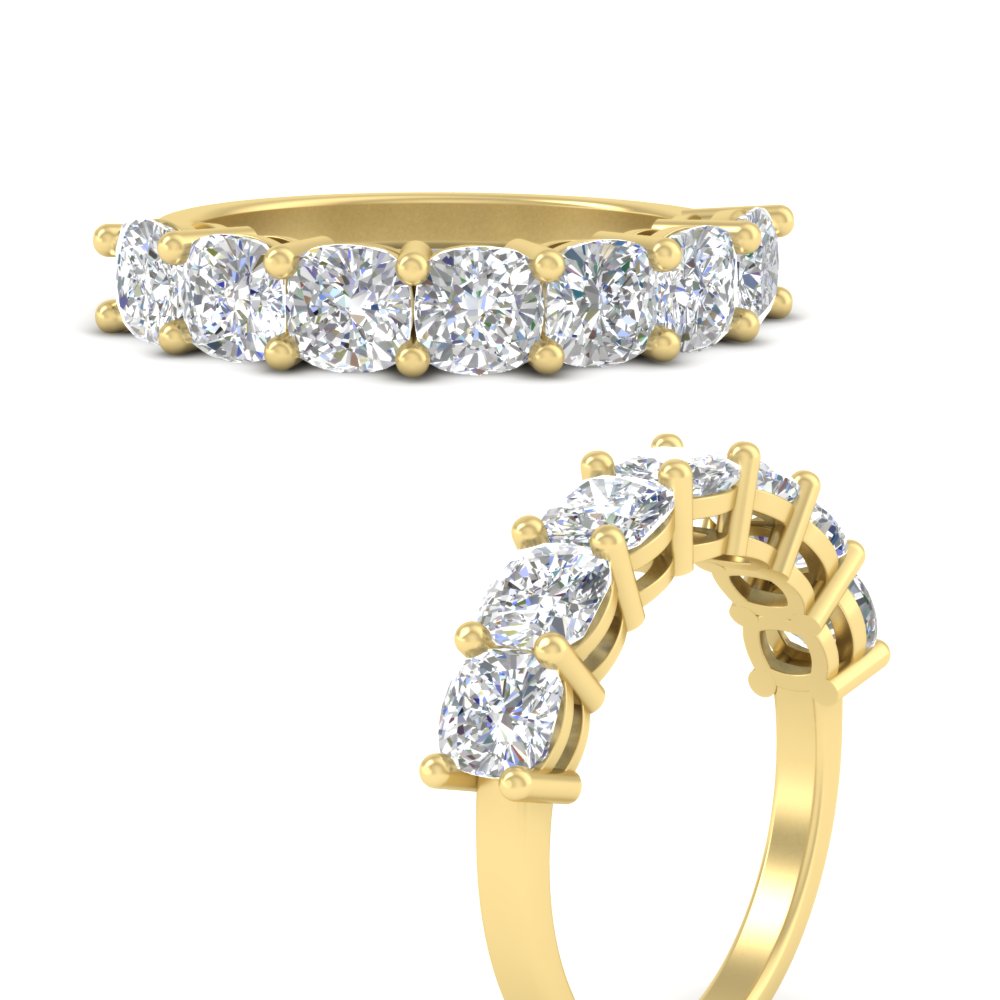 7 Stone Cushion Cut Wedding Band