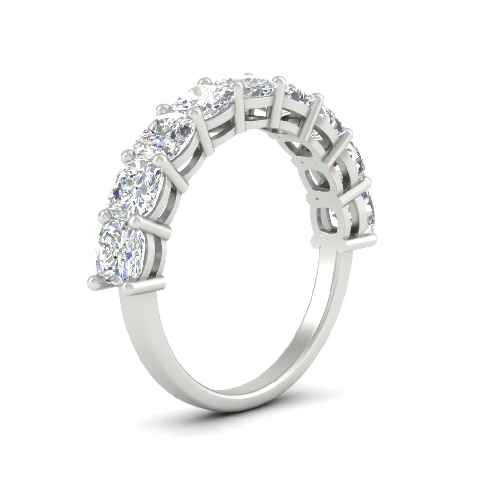 9 Stone Cushion Cut Anniversary Band