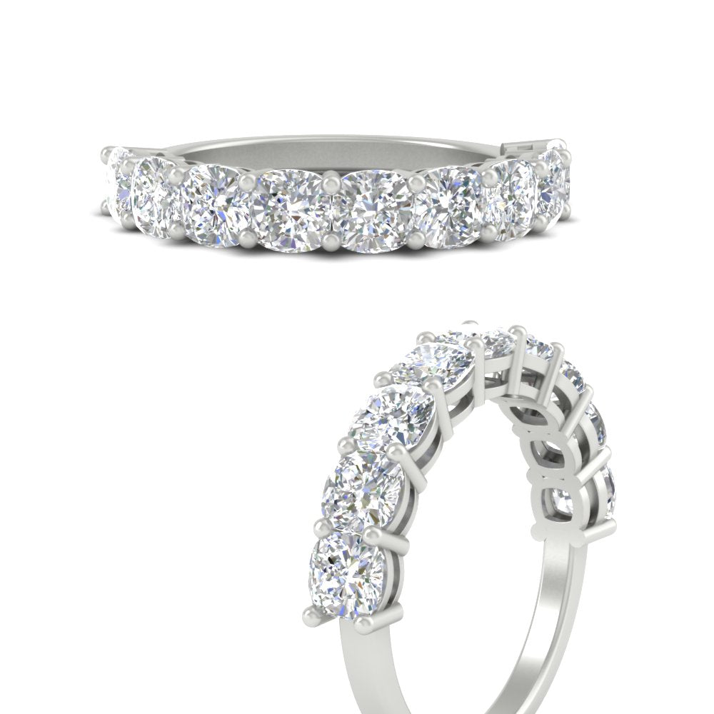 9 Stone Cushion Cut Anniversary Band