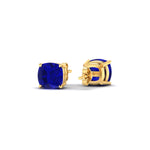 Load image into Gallery viewer, 3-carat-cushion-cut-sapphire-basket-stud-earring-in-yellow-gold-fdear10411cugsablangle4-3.00ct-nl-yg.jpg