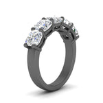 Load image into Gallery viewer, 3-carat-diamond-5-stone-ring-cushion-cut-in-black-gold-FD8008CUB-3.00CT-NL-BG.jpg