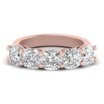 Load image into Gallery viewer, 3-carat-diamond-5-stone-ring-cushion-cut-in-rose-gold-FD8008CUB-3.00CT-NL-RG.jpg