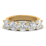Load image into Gallery viewer, 3-carat-diamond-5-stone-ring-cushion-cut-in-yellow-gold-FD8008CUB-3.00CT-NL-YG.jpg