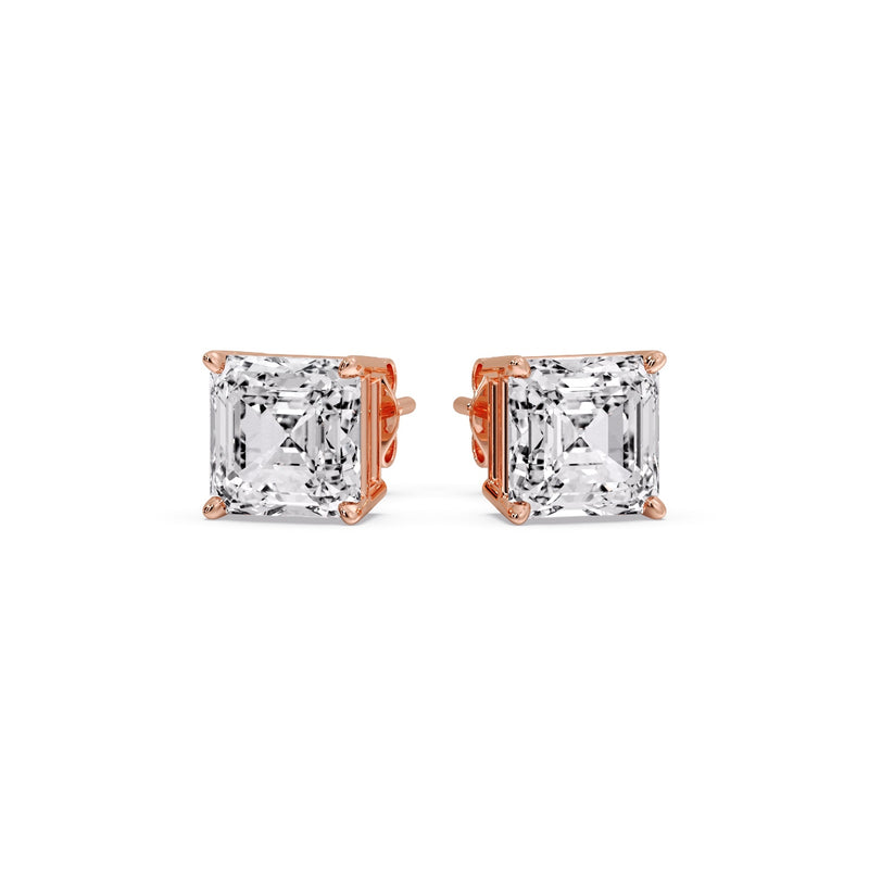 Asscher Cut Diamond Stud Earring