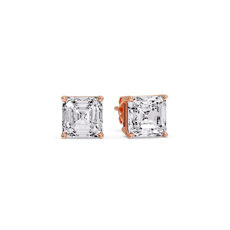 Asscher Cut Diamond Stud Earring