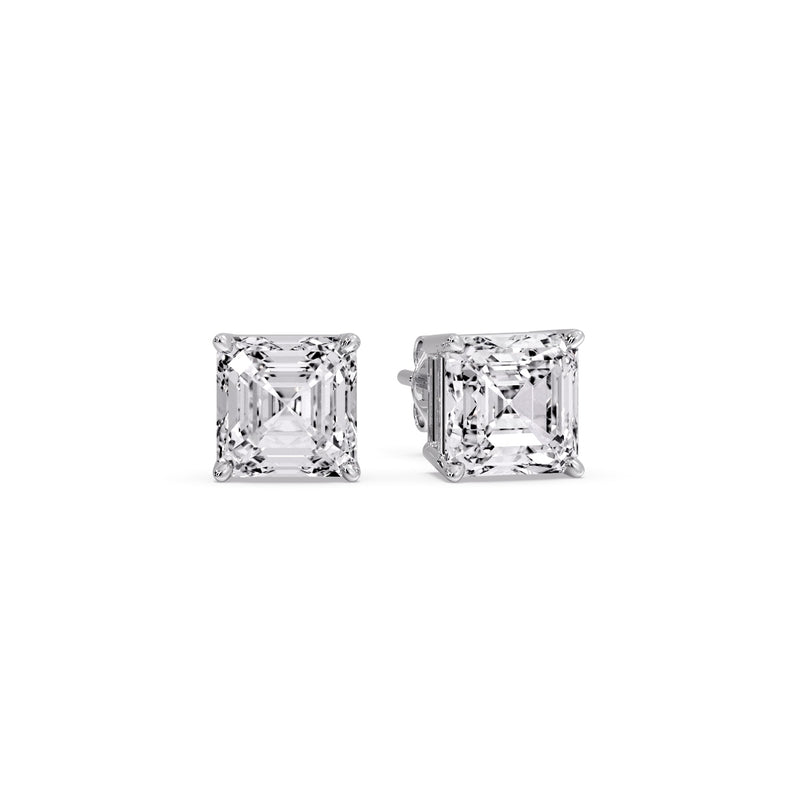 Asscher Cut Diamond Stud Earring