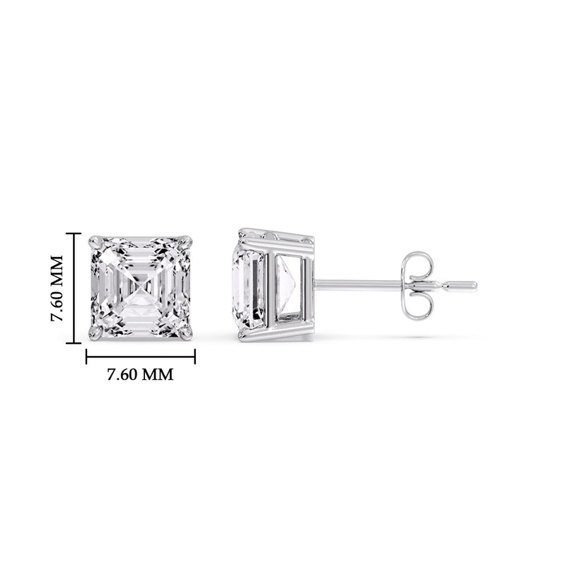 Asscher Cut Diamond Stud Earring