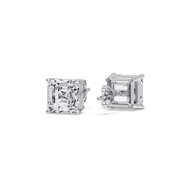 Asscher Cut Diamond Stud Earring