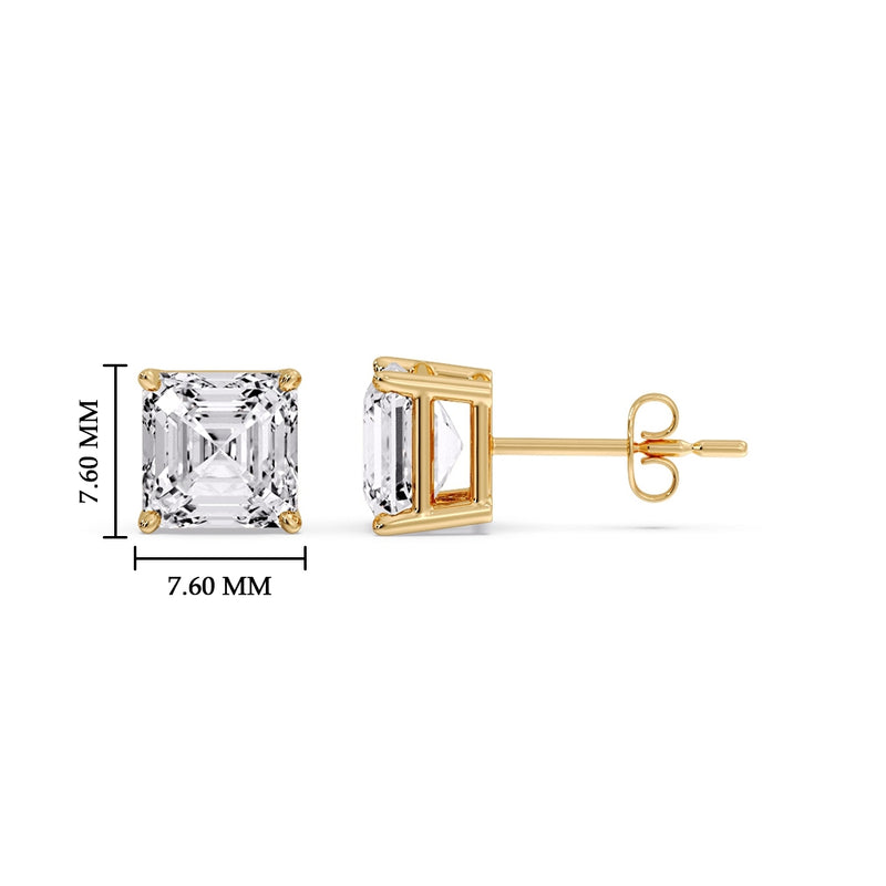 Asscher Cut Diamond Stud Earring