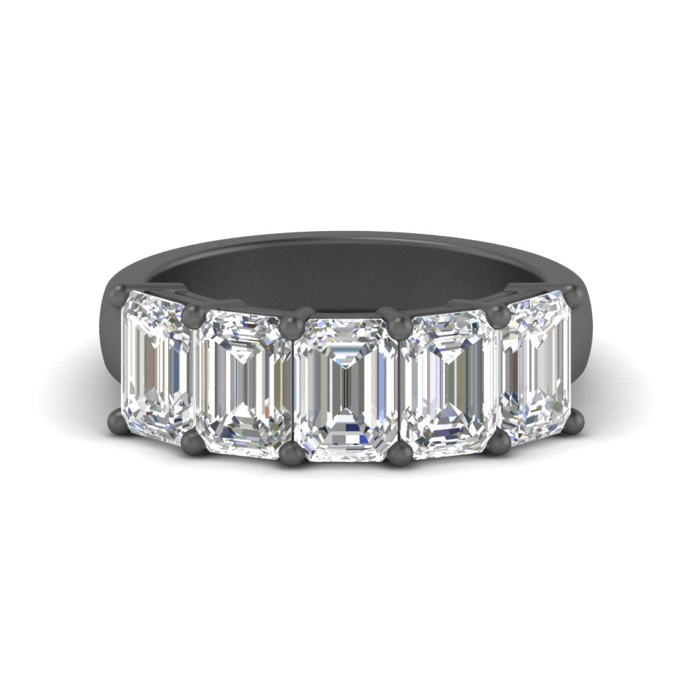 Emerald Cut Five Stone Diamond Anniversary Ring