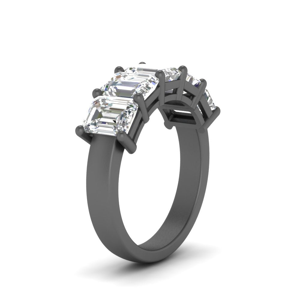 Emerald Cut Five Stone Diamond Anniversary Ring